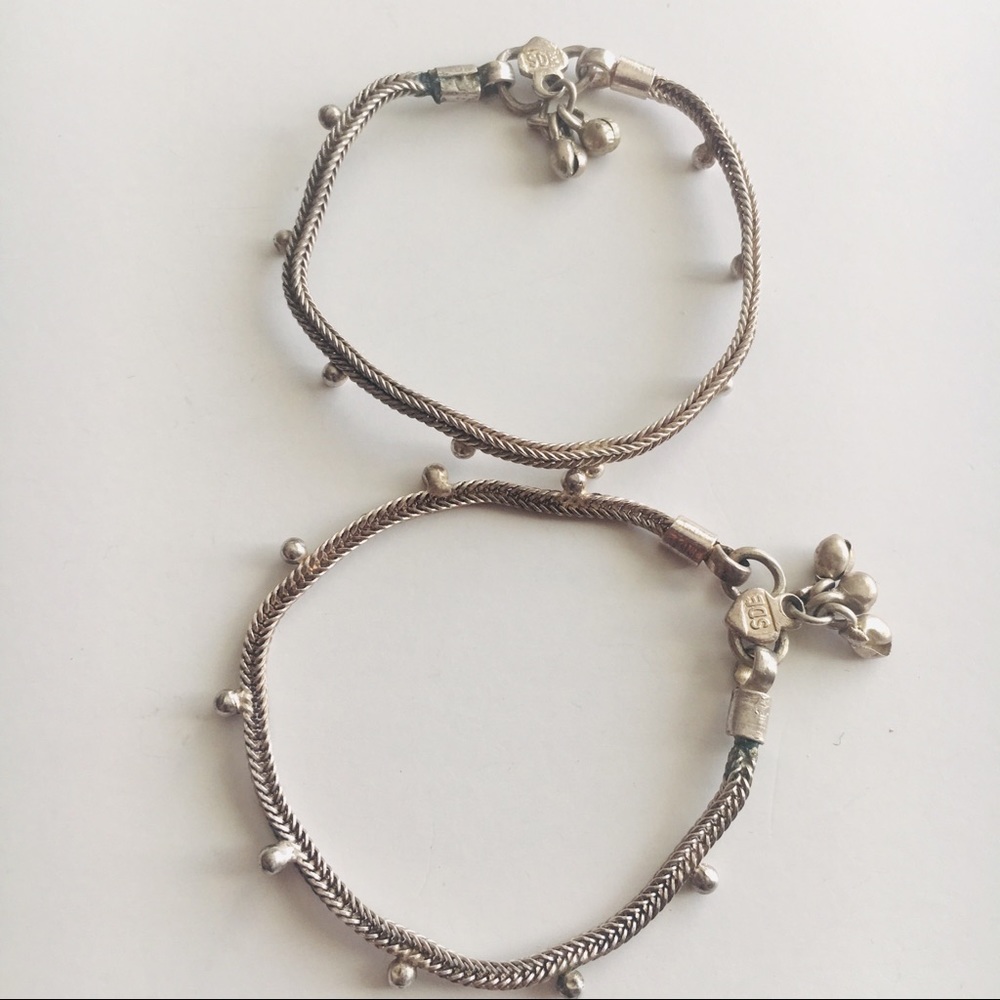 Indian Genuine Silver Anklets/Payal - Picture 2 of 3